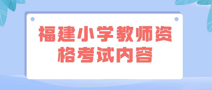 福建小学教师资格考试内容